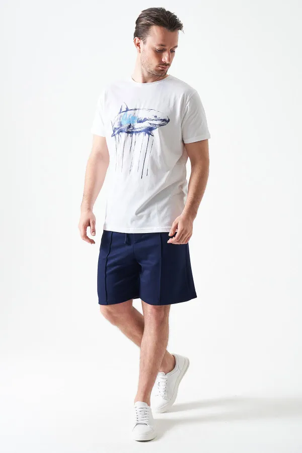 T-shirt homme Off-White à col rond et imprimé requin