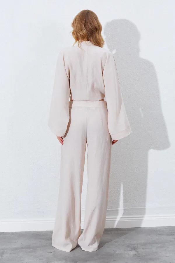 Kadın Bej Palazzo Pantolon