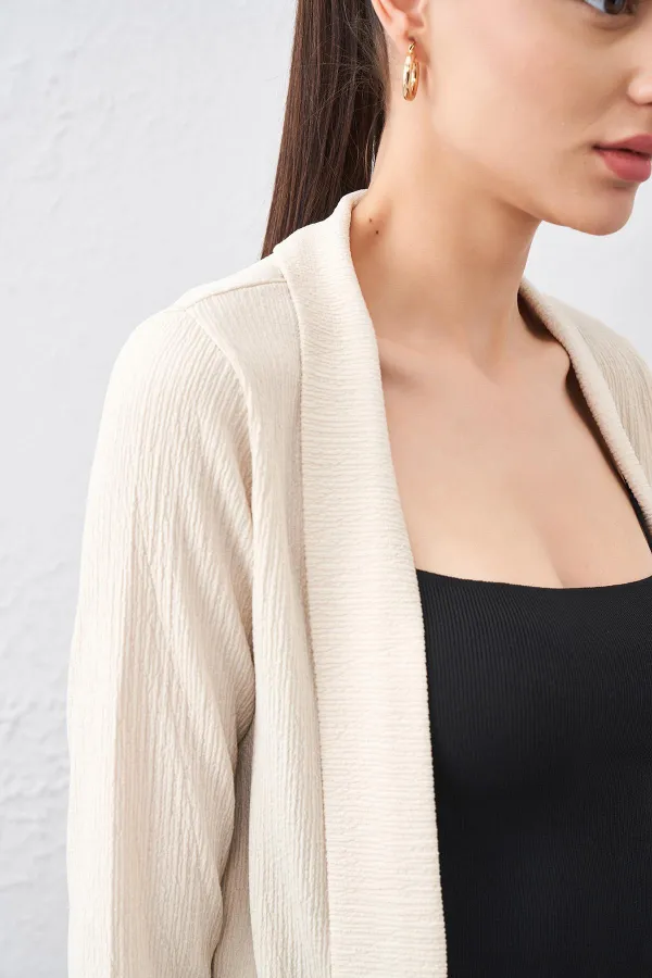 Kadın Taş Dirsek Kol Önü Açık Ceket