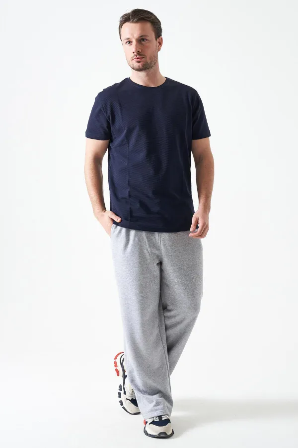 Erkek Lacivert Bisiklet Yaka Ottoman Basic Tişört