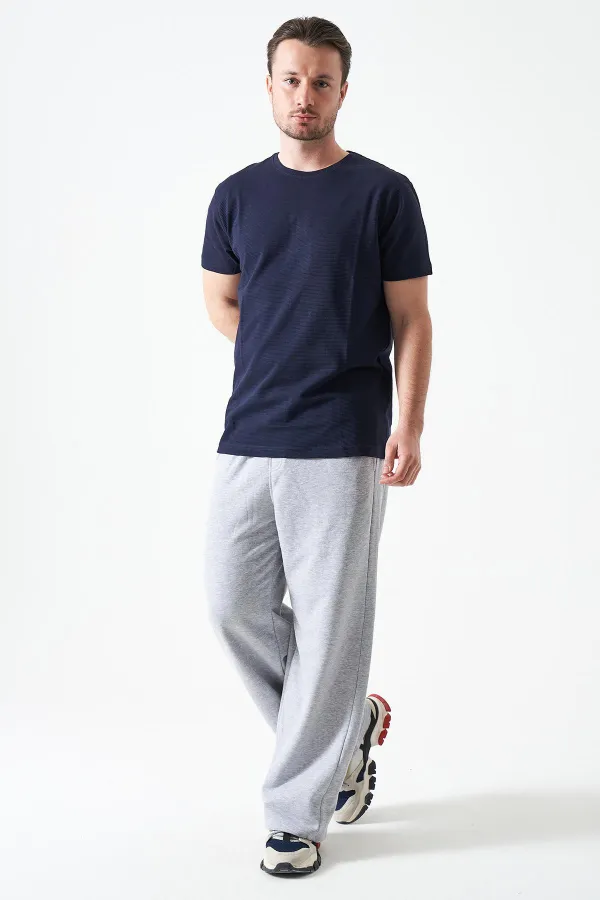 Erkek Lacivert Bisiklet Yaka Ottoman Basic Tişört