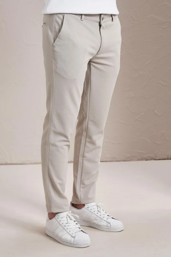 Erkek Taş Yan Cep Slim Fit Pike Chino Pantolon
