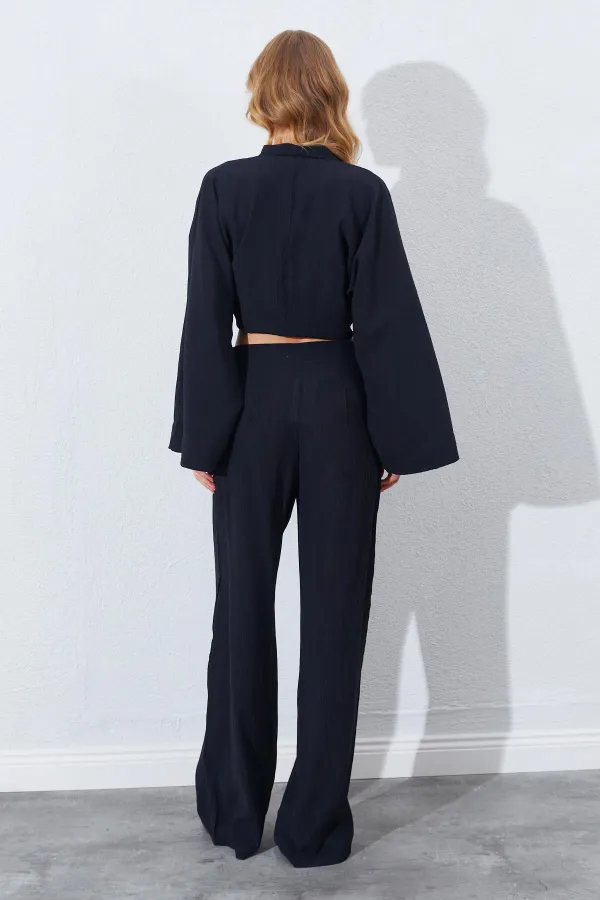 Kadın Siyah Palazzo Pantolon