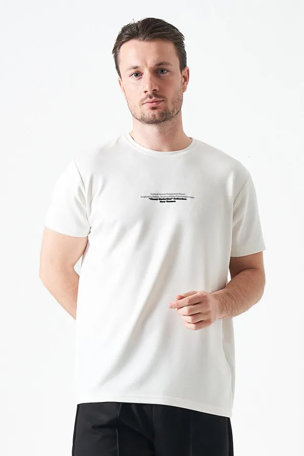 T-shirt homme Off-White en modal à col rond avec imprimé REFRESH