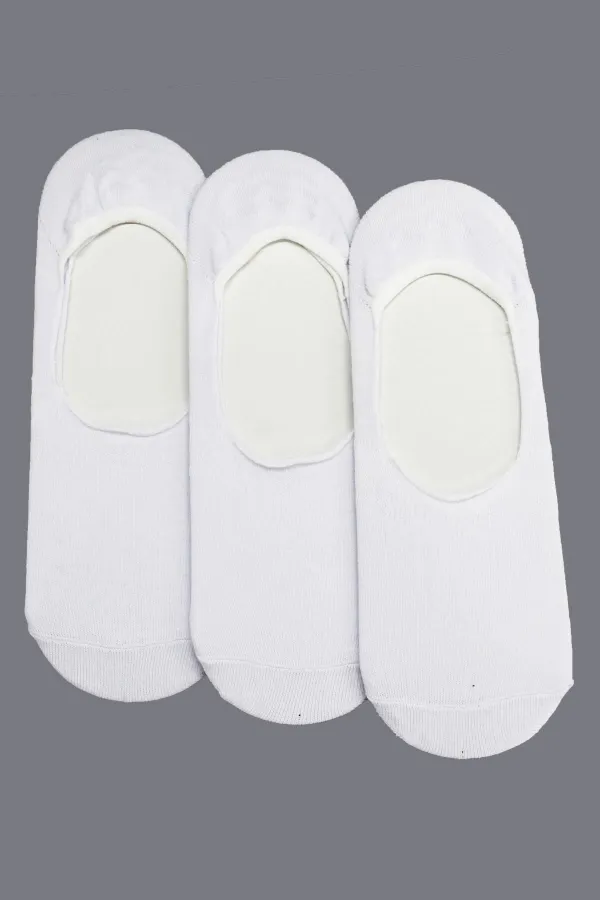 Erkek Beyaz 3'lü Silikonlu Babet Çorap