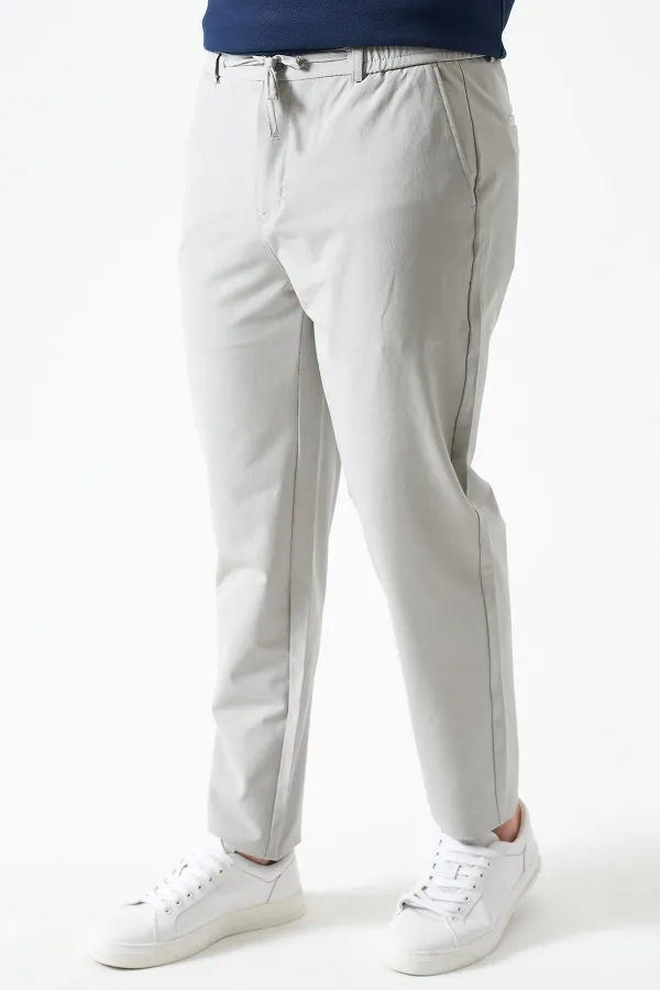 Erkek 739-Gri Beli Yarım Lastikli ve Fermuarlı Yerli Teknik SRN42 Kumaş Pantolon