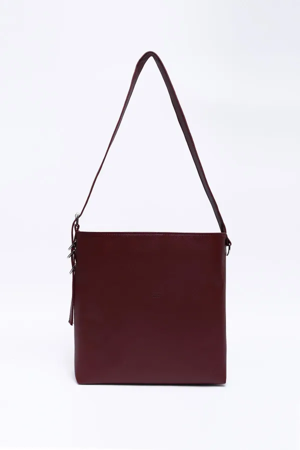 Kadın Bordo Ayarlanabilir Askılı Kol ve Omuz Çantası
