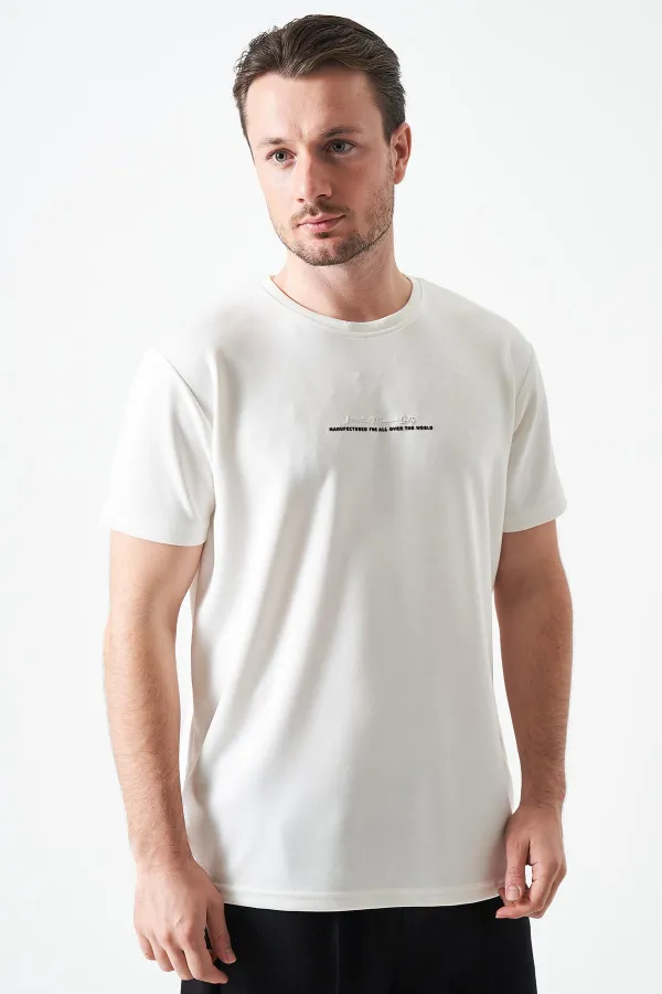 T-shirt homme Off-White en modal à col rond avec imprimé MANFECTUREO