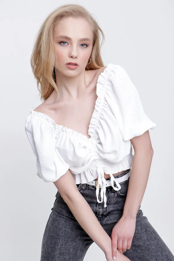 Kadın Ekru Ayrobin Bustiyer