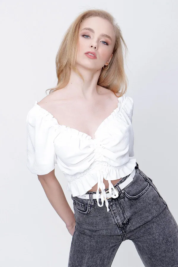 Kadın Ekru Ayrobin Bustiyer