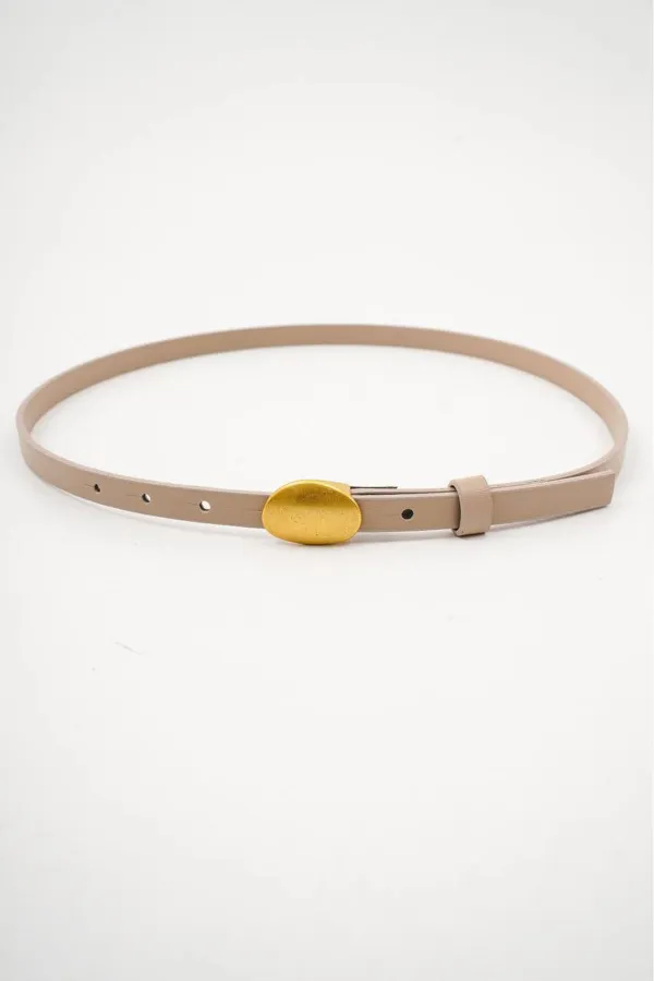 Ceinture antique beige pour femme de 1,5 cm à épingle