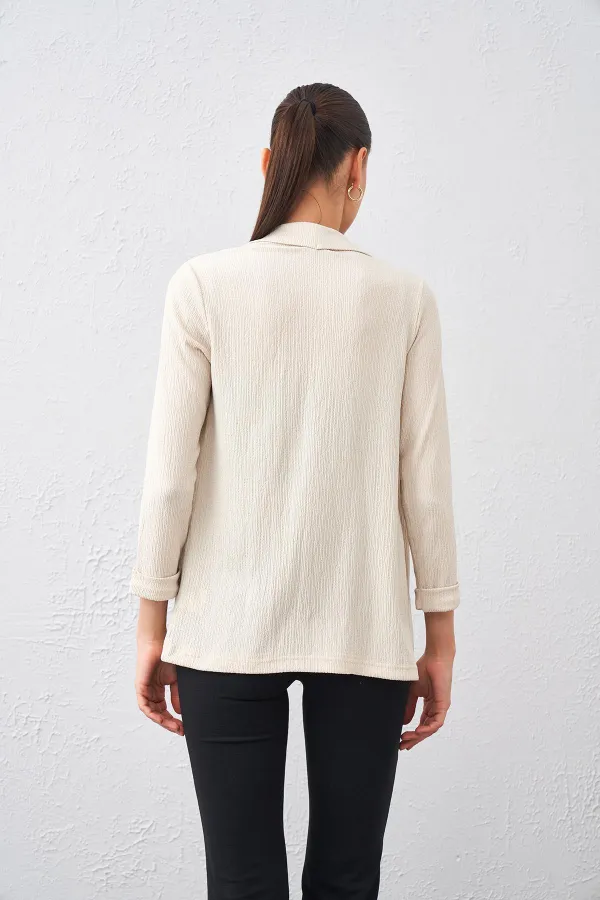 Kadın Taş Dirsek Kol Önü Açık Ceket