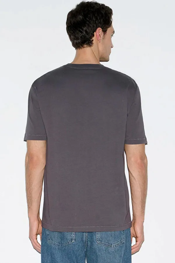 Erkek Antrasit Bisiklet Yaka Modal Basic Tişört