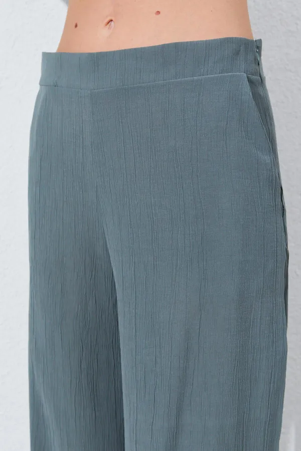 Kadın Haki Palazzo Pantolon