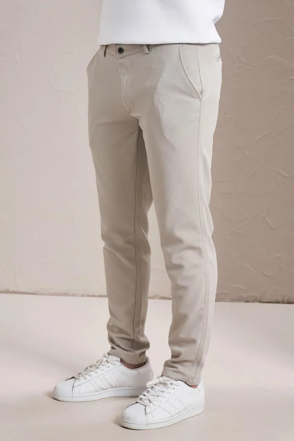 Erkek Taş Yan Cep Slim Fit Pike Chino Pantolon
