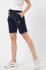 Women's Basic Long Knitted Shorts - Bermuda