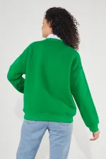 Women's Crew Neck Long Sleeve Basic 3-Thread Brushed Sweatshirt