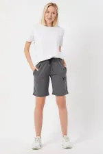 Women's Basic Long Knitted Shorts - Bermuda