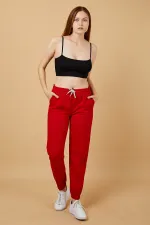 Pantalon de survêtement pour femme avec taille et chevilles élastiques