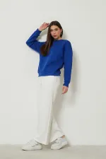 Women's Crew Neck Long Sleeve Basic 3-Thread Brushed Sweatshirt