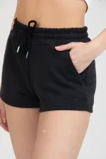 Kadın Beli Lastikli Basic Kısa Cepli Şort