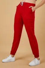 Pantalon de survêtement pour femme avec taille et chevilles élastiques