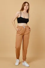 Pantalon de survêtement pour femme avec taille et chevilles élastiques