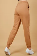 Pantalon de survêtement pour femme avec taille et chevilles élastiques