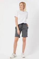 Women's Basic Long Knitted Shorts - Bermuda