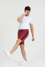 Erkek Basic Şerit Detaylı Çizgili Şort