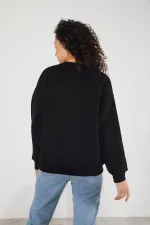 Women's Crew Neck Long Sleeve Basic 3-Thread Brushed Sweatshirt