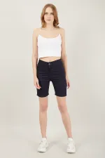Kadın Cepli Slim Fit Şort