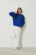 Women's Crew Neck Long Sleeve Basic 3-Thread Brushed Sweatshirt