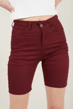 Kadın Cepli Slim Fit Şort