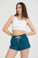 Short basique pour femme à taille élastique et poches