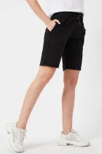 Kadın Basic Uzun Örme Şort-bermuda