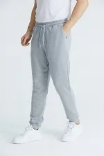 Men's Basic 3-Thread Regular Fit Sweatpants with Ribbed Cuffs