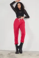 Women's Basic 3-Thread Brushed Fleece Thick Jogger Sweatpants with Elasticated Cuffs