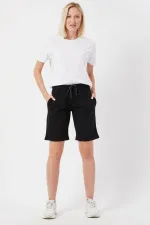 Kadın Basic Uzun Örme Şort-bermuda