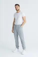 Men's Basic 3-Thread Regular Fit Sweatpants with Ribbed Cuffs