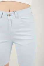 Kadın Cepli Slim Fit Şort