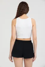 Kadın Beli Lastikli Basic Kısa Cepli Şort