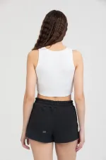 Kadın Beli Lastikli Basic Kısa Cepli Şort