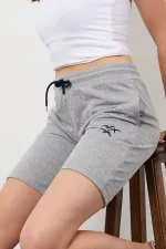 Women's Basic Long Knitted Shorts - Bermuda