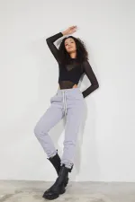 Women's Basic 3-Thread Brushed Fleece Thick Jogger Sweatpants with Elasticated Cuffs