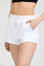 Kadın Beli Lastikli Basic Kısa Cepli Şort