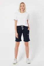 Women's Basic Long Knitted Shorts - Bermuda