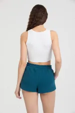 Short basique pour femme à taille élastique et poches