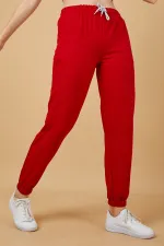Pantalon de survêtement pour femme avec taille et chevilles élastiques