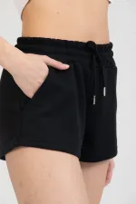 Kadın Beli Lastikli Basic Kısa Cepli Şort